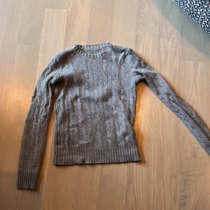 Light grey 100% cashmere Ralph Lauren Cable Knit Sweater size XS